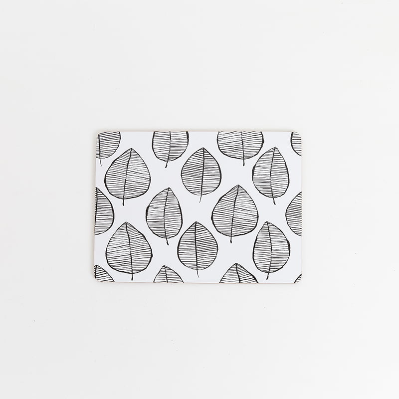 Cork Backed Placemats Set of 4 Lush Leaf Black Gift Box My Hygge Home