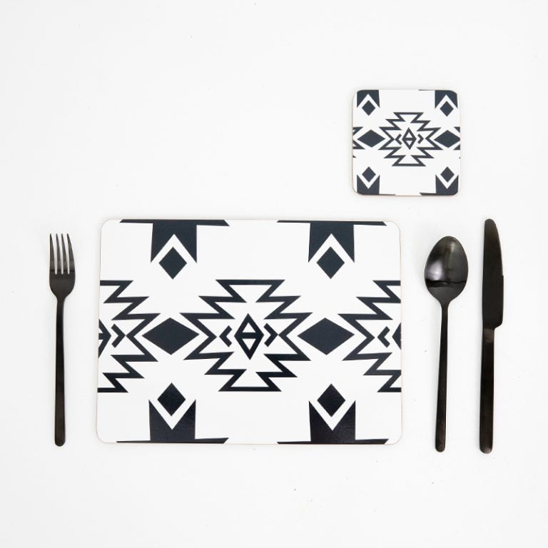 Aztec Army Cork Placemats Set of 4 Navy Blue & White CLEARANCE My