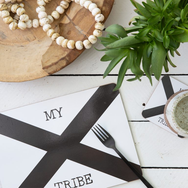 United Tribe Cork Placemats Set of 4 Black & White CLEARANCE My