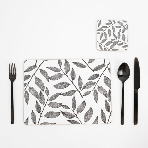 Urbane Leisure Cork Placemats Set of 4 Black & White My Hygge Home