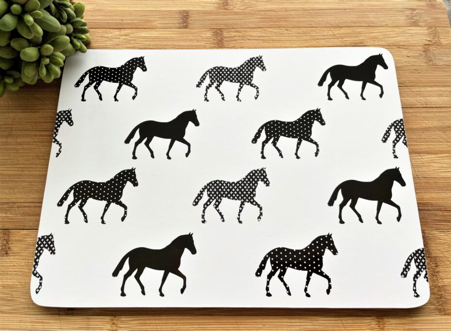 Horse Hero Placemats Set of 4 | Black & White - My Hygge Home