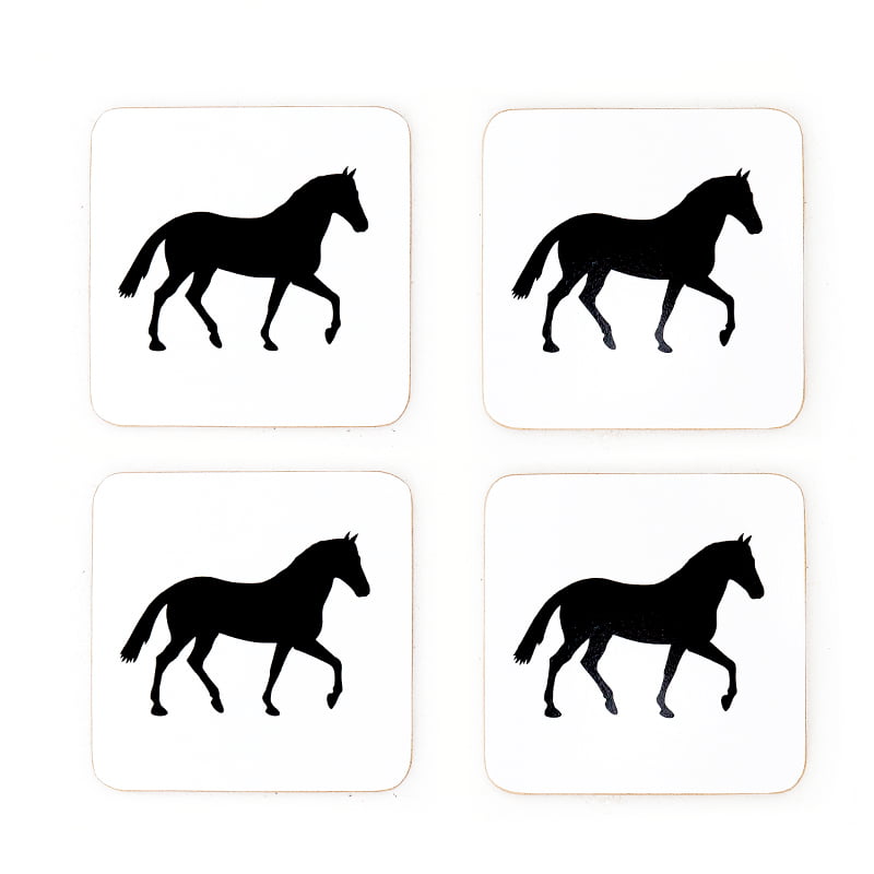 Horse Hero Coasters Set of 4 | Black & White - My Hygge Home