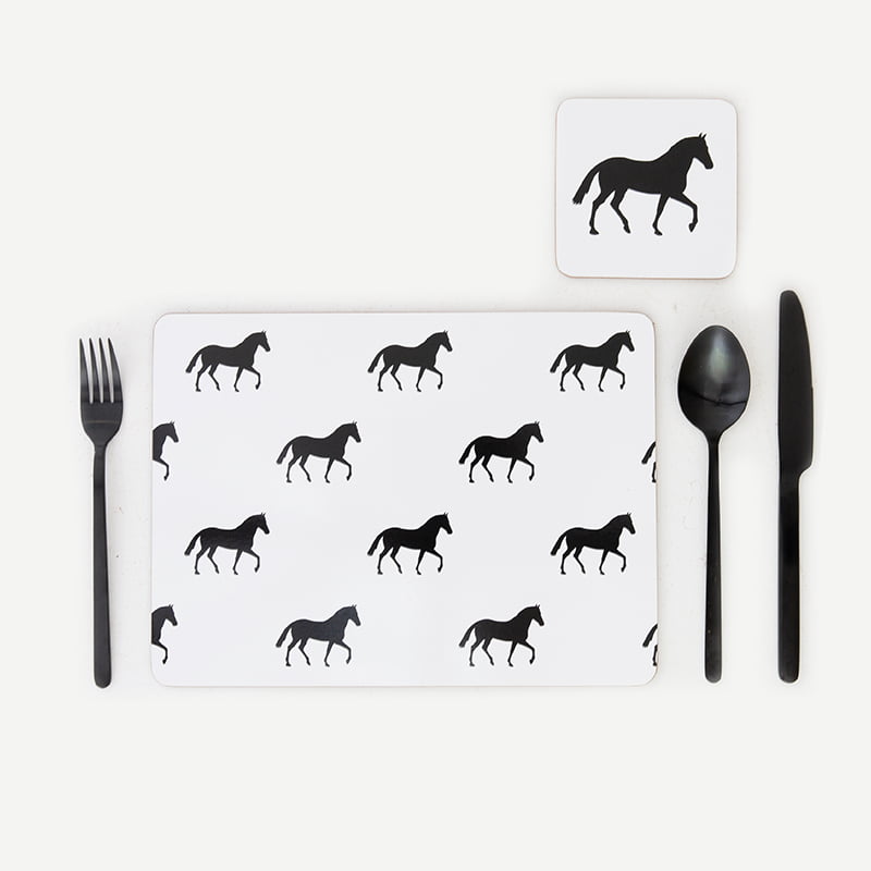 Horse Hero Placemats Set of 4 | Black & White - My Hygge Home