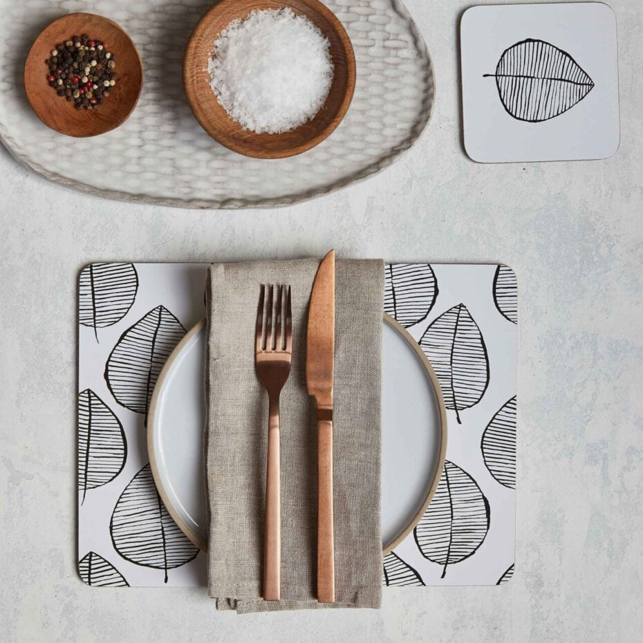 lush leaf cork backed placemats