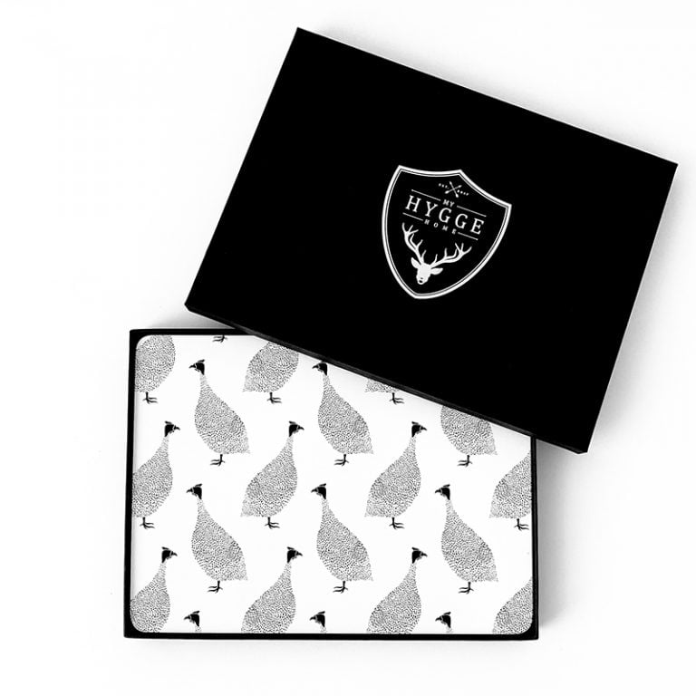 Guinea Fowl Cork Backed Placemats Set of 4 My Hygge Home