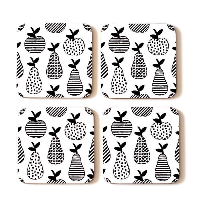 Apples and Pears Cork Backed Coasters | Sets of 4 - My Hygge Home