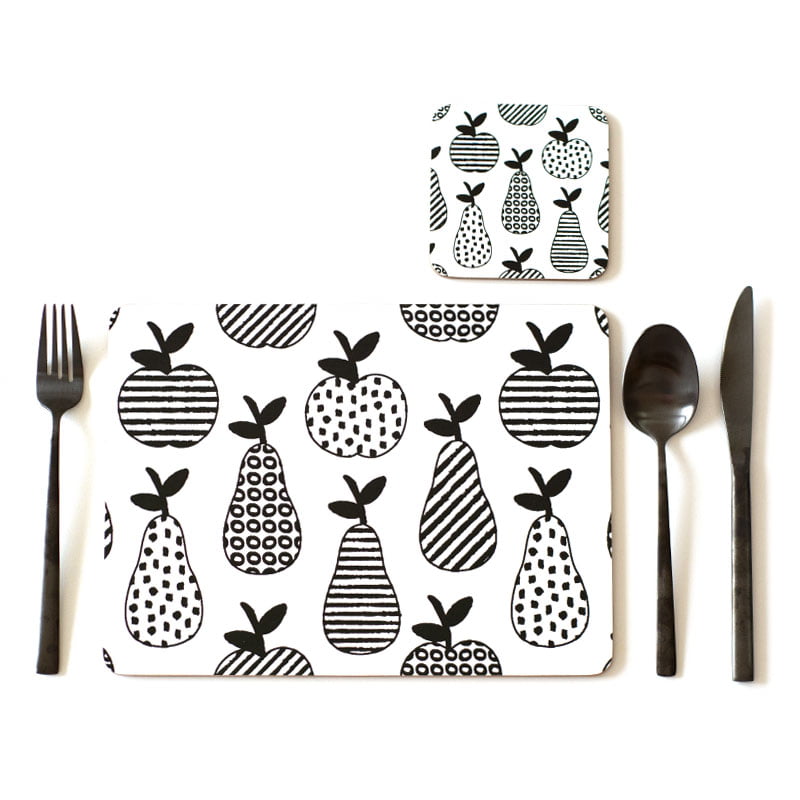 Apples and Pears Cork Backed Placemats | Sets of 4 - My Hygge Home