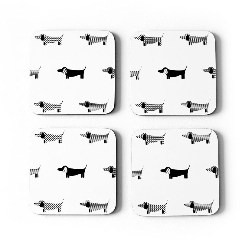 Dachshund Panache Dog Cork Backed Coasters Set of 4 | - My Hygge Home