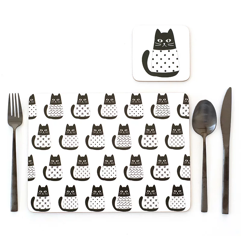 Cat Carnival Cork Backed Placemats | Sets of 4 - My Hygge Home