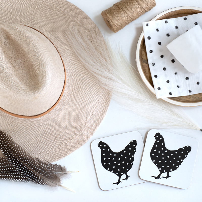 Charming Chook Cork Backed Coasters | Sets of 4 - My Hygge Home