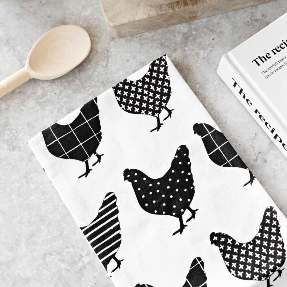 Charming Chooks Linen & Cotton Blend Tea Towel - My Hygge Home