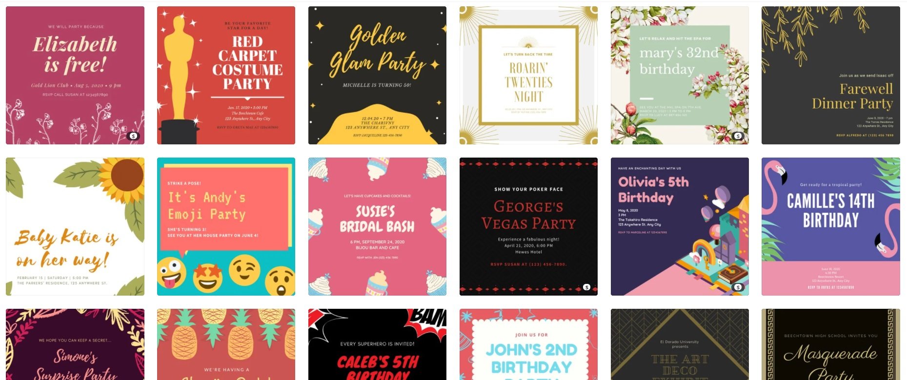 canva dinner party designs